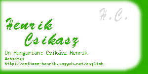 henrik csikasz business card